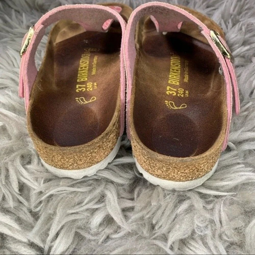 Birkenstock Gizeh Birko-Flor metallic pink sandal women’s shoe size 37 US 6 6.5